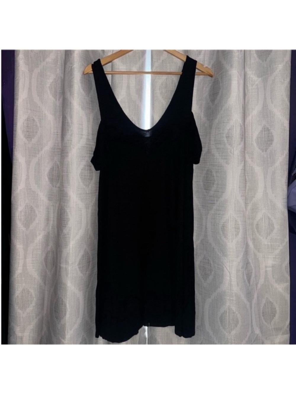 American Eagle Outfitters Cold Shoulder T-Shirt Dress Black Size XL